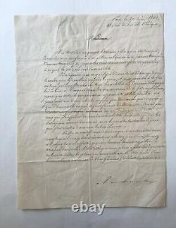 Lamartine Alphonse. Autograph Letter Signed 1856
