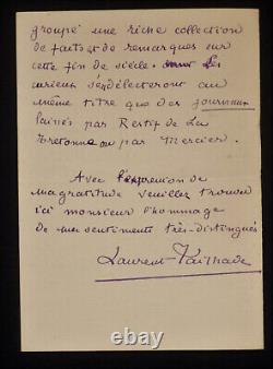 Laurent TAILHADE, Poet SIGNED AUTOGRAPH LETTER OF 4 PAGES, 1899