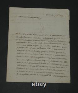 Lautour Duchalit Signed autograph letter French Revolution 1792