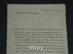 Lautour Duchalit Signed autograph letter French Revolution 1792