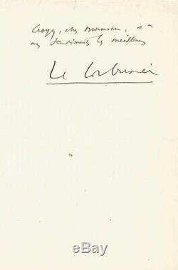 Le Corbusier / Autograph Letter Signed About The Fate Of Paris. 1940