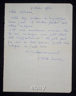 Leduc Violet Autography Letter Signed In Adriana Salem, 1960