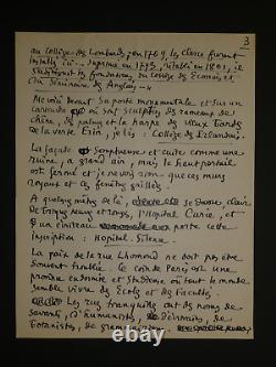 Léo LARGUIER SIGNED AUTOGRAPH LETTER on the Irish College, 5 pages