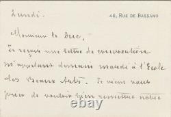 Léon Bonnat Signed Autograph Letter To Albert De Broglie