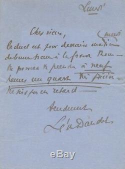Léon Daudet (1867-1942) French Action Autograph Letter Signed Duel Tomorrow