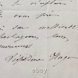 Léopoldine HUGO Very rare autographed letter signed to Auguste Vacquerie