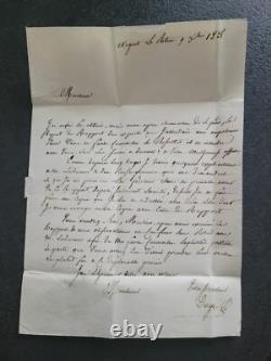 Letter 1828 to Count de La Guibourgère / signed Dugué, Victor Hugo family godfather