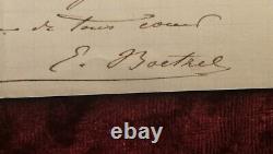 Letter Autograph Signed E. Boetzel. Burner Painter. 1871