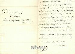 Letter Autograph Signed Princess Sophie Swechine Countesse De Serre-russie