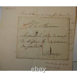 Letter From Maison Du Roi 1825 Fine Arts Signed Sosthène Rochefoucauld + Envelope