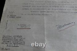 Letter Signe Autographe Francois Mitterrand Hand Signed 1947 President Sending