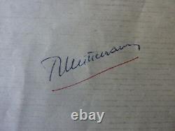 Letter Signe Autographe Francois Mitterrand Hand Signed 1947 President Sending