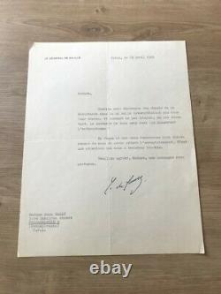 Letter Signed By General Charles De Gaulle To Anna Marly Original