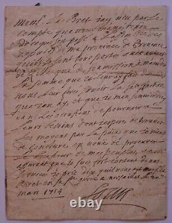 Letter Signed By Louis Xiv, King Of France (1643-1715), Dated 20 March 1714