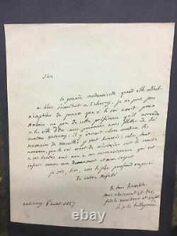 Letter Signed By Talleyrand To King Louis Philippe, Boasting Valençay Castle