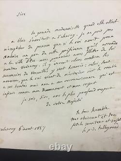 Letter Signed By Talleyrand To King Louis Philippe, Boasting Valençay Castle