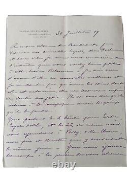 Letter Signed De Claire Salles (née Eiffel). 1900. Gustave Eiffel Girl