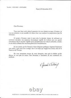 Letter Typed And Signed By Valéry Giscard D'estaing
