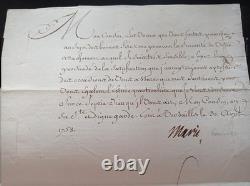 Letter signed by Marie Leszczynska, Queen of France, Louis XV