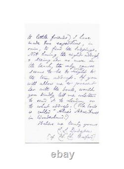 Lewis CARROLL / Autographed letter signed / about Alice in Wonderland