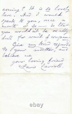 Lewis Carroll Autograph Letter Signed Lewis Carroll To Mabel Amy Burton 1879