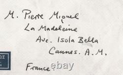 Lionel & Pru Miskin Signed autograph letter & envelope Original drawing