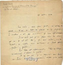 Literature André Suarès Autograph Letter Signed Paul Fort Beautiful Letter