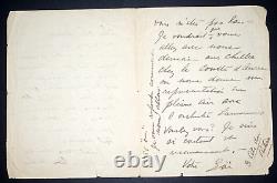 Loïe Fuller American Dancer SIGNED AUTOGRAPH LETTER 2 pages in French