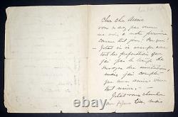 Loïe Fuller American Dancer SIGNED AUTOGRAPH LETTER 2 pages in French