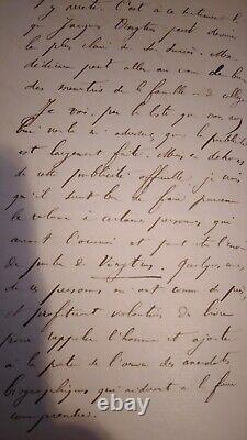 Long autographed exile letter signed by Julles Vallès (4 pages)