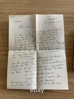 Lot of Signed Autographed Letters from Yves Bonnat to His Wife