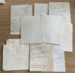 Lot of Signed Autographed Letters from Yves Bonnat to His Wife