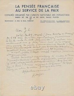 Louis ARAGON Autographed letter signed Resistance