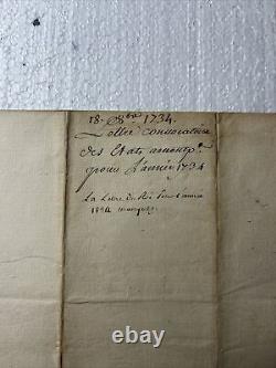 Louis A. De Bourbon, Autograph Letter Signed, Fontainebleau 1734