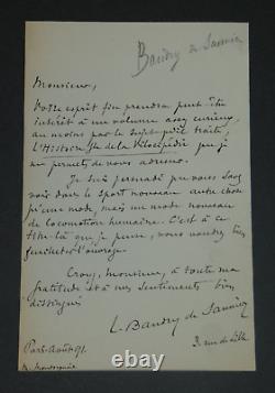 Louis Baudry de Saunier SIGNED AUTOGRAPH LETTER Human Locomotion 1891