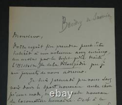 Louis Baudry de Saunier SIGNED AUTOGRAPH LETTER Human Locomotion 1891