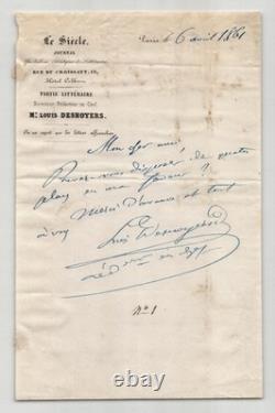 Louis Desnoyers Signed Autograph Letter 1861