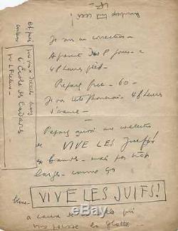 Louis Ferdinand Celine Autograph Letter Signed In Denoël. The School Of Cadavers