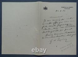 Louis Franchet d'Espèrey Autographed Letter Signed to C. Melchior-Bonnet, 1934