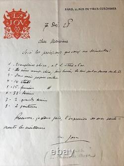 Louis Jou Autograph Letter - 2 Prospectus - Envelope The Way Of The Cross