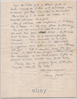 Louis Jouvet Beautiful signed autograph letter to Maulnier The Profaner 1949