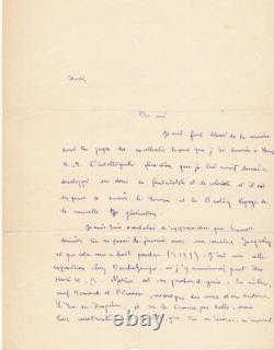 Louis LE BRETON Autographed letter signed on his painting and art