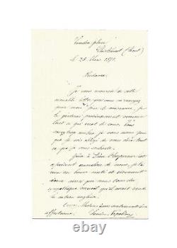 Louis-Napoleon, PRINCE IMPERIAL / Signed Autographed Letter / His Father / Bismarck