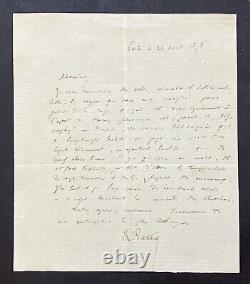 Louis PASTEUR Autographed Letter Signed Diseases of anthrax and rabies