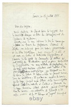 Louis Pasteur / Unpublished Signed Autograph Letter / Rage / Trepanation / Dogs