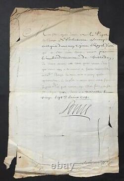Louis XIV King Of France Letter Signed To His Son The Duke Of Maine 1704