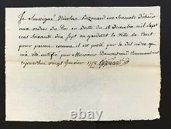 Louis XVI King Of France Letter Of Stamp Signed Contraseing Amelot 1777