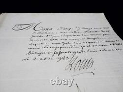 Louis XVI handwritten signed letter, Chaillou, Halle aux cuirs, 1783