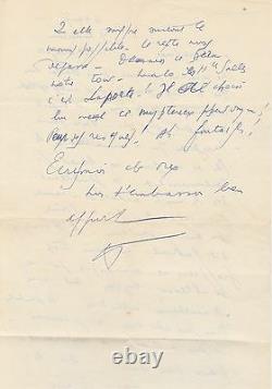 Louis-ferdinand Celine Autograph Letter Signed Exile 1947
