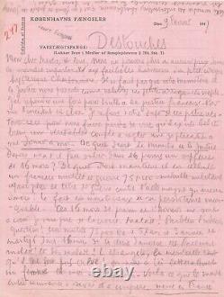 Louis-ferdinand Céline Autograph Letter Signed. Prison Letter. Denmark 1947